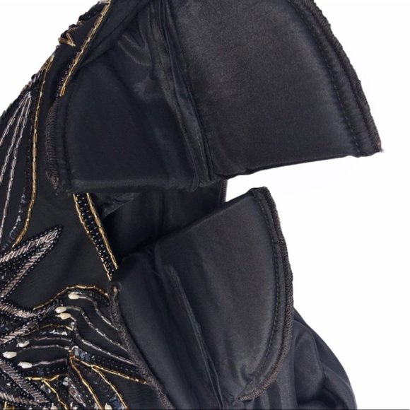 Vintage 80s Sequin Beaded Evening Formal Long Sleeve Blouse - Picture 8 of 9